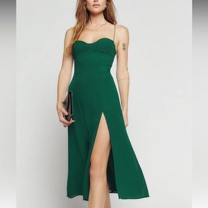 Reformation Juliette dress. Size S. Green small floral print.